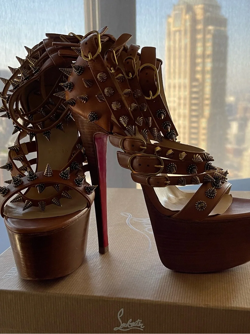 Christian Louboutin tan leather